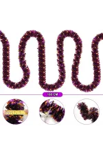 Mor Turuncu Renk 4 Cm Genişlik Garland Çift Renk Sim Süs 180 Cm Mor Turuncu Renk 4 Cm Genişlik Garland Çift Renk Sim Süs 180 Cm