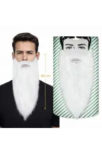 Beyaz Renk Lastikli Uzun Takma Sakal 40 Cm Beyaz Renk Lastikli Uzun Takma Sakal 40 Cm