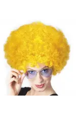 Sarı Renk Kıvırcık Afro Bonus Peruk Sarı Renk Kıvırcık Afro Bonus Peruk