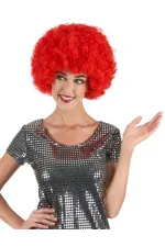Kırmızı Renk Kıvırcık Afro Bonus Peruk Kırmızı Renk Kıvırcık Afro Bonus Peruk
