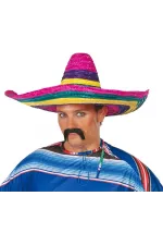 Sombrero Meksika Şapkası Renkli Örme Hasır Yetişkin Boy Sombrero Meksika Şapkası Renkli Örme Hasır Yetişkin Boy