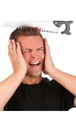 Kafaya Saplanmış Halloween Kanlı Testere Şaka Tacı Kafaya Saplanmış Halloween Kanlı Testere Şaka Tacı