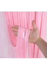 Soft Pembe Püsküllü Kapı Perdesi - Parti, Baby Shower, Cinsiyet Partisi 1x2 M Soft Pembe Püsküllü Kapı Perdesi - Parti, Baby Shower, Cinsiyet Partisi 1x2 M