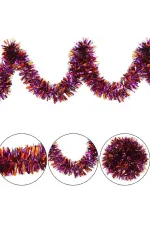 Mor Turuncu Renk 4 Cm Genişlik Garland Çift Renk Sim Süs 180 Cm Mor Turuncu Renk 4 Cm Genişlik Garland Çift Renk Sim Süs 180 Cm