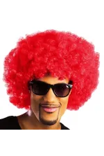 Kırmızı Renk Kıvırcık Afro Bonus Peruk Kırmızı Renk Kıvırcık Afro Bonus Peruk