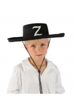 Z Logolu Çocuk Boy Bağcıklı Zorro Şapkası Z Logolu Çocuk Boy Bağcıklı Zorro Şapkası