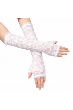 Uzun Zarif Dantel Eldiven Parmaksız Beyaz 35 Cm Uzun Zarif Dantel Eldiven Parmaksız Beyaz 35 Cm