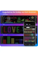Led Panel Cama Yapışan Telefon Kontrollü Led Ekran Panel 16*64 Led Sayısı Led Panel Cama Yapışan Telefon Kontrollü Led Ekran Panel 16*64 Led Sayısı