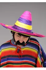 Sombrero Meksika Şapkası Renkli Örme Hasır Yetişkin Boy Sombrero Meksika Şapkası Renkli Örme Hasır Yetişkin Boy