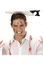 Kafaya Saplanmış Halloween Kanlı Testere Şaka Tacı Kafaya Saplanmış Halloween Kanlı Testere Şaka Tacı