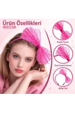 80’ler 90’lar Neon Pembe Dantel Taç Fiyonklu 80’ler 90’lar Neon Pembe Dantel Taç Fiyonklu