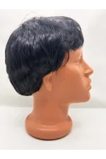 Siyah Renk Kısa Kesim İçi Astarlı Erkek Peruğu Siyah Renk Kısa Kesim İçi Astarlı Erkek Peruğu