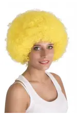 Sarı Renk Kıvırcık Afro Bonus Peruk Sarı Renk Kıvırcık Afro Bonus Peruk