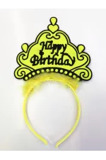 Happy Birthday Yazılı Neon Renk Taç 12 Adet Happy Birthday Yazılı Neon Renk Taç 12 Adet