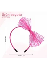 80’ler 90’lar Neon Pembe Dantel Taç Fiyonklu 80’ler 90’lar Neon Pembe Dantel Taç Fiyonklu
