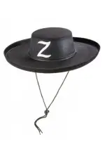 Z Logolu Yetişkin Boy Bağcıklı Zorro Şapkası Z Logolu Yetişkin Boy Bağcıklı Zorro Şapkası