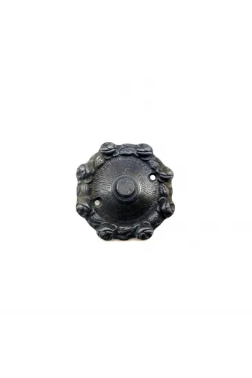 Antika Tarz Dekoratif Pirinç Güllü Kapı Zili - 75mm, Oksit Antika Tarz Dekoratif Pirinç Güllü Kapı Zili - 75mm, Oksit