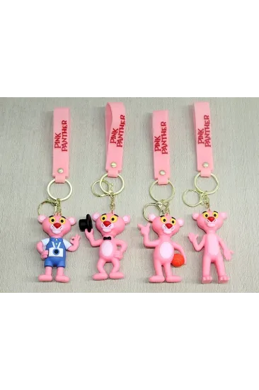 Pembe Panter Silikon Anahtarlık Alk4271
