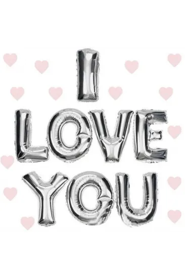 I Love You Folyo Balon Gümüş Renk 35 Cm I Love You Folyo Balon Gümüş Renk 35 Cm