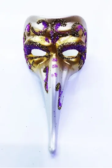 Fuşya Renk İşlemeli Seramik Malzemeden İmal Venedik Uzun Maske Magnet Fuşya Renk İşlemeli Seramik Malzemeden İmal Venedik Uzun Maske Magnet