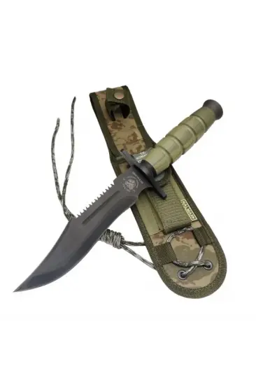 0698 Haki Komando Bıçağı 30cm - Testere Detaylı, Oluklu, Kılıflı 0698 Haki Komando Bıçağı 30cm - Testere Detaylı, Oluklu, Kılıflı
