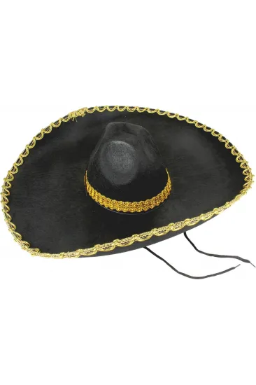 Sombrero Meksika Şapkası Mariachi Altın Şeritli Yetişkin Boy Sombrero Meksika Şapkası Mariachi Altın Şeritli Yetişkin Boy