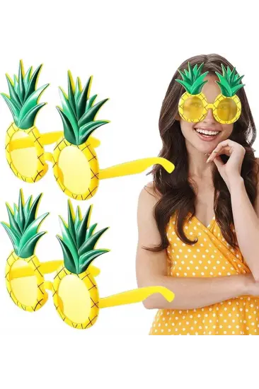 Tropikal Hawaii Ananas Şekilli Parti Gözlüğü 9.5 X 14 Cm Tropikal Hawaii Ananas Şekilli Parti Gözlüğü 9.5 X 14 Cm