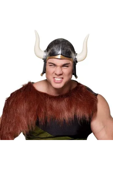 Mega Boynuzlu Viking Ivar Kaskı Eskitilmiş Desen Gümüş Renk Mega Boynuzlu Viking Ivar Kaskı Eskitilmiş Desen Gümüş Renk