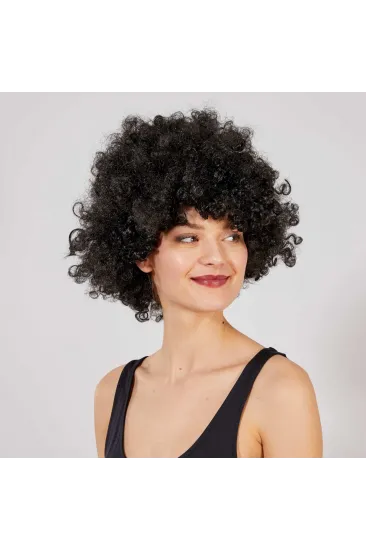 Siyah Renk Kıvırcık Afro Bonus Peruk Siyah Renk Kıvırcık Afro Bonus Peruk