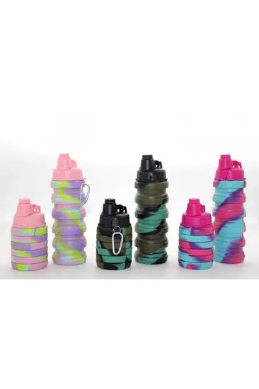 Katlanabilir Portatif Silikon Su Şişesi 500 Ml Alk3141 Katlanabilir Portatif Silikon Su Şişesi 500 Ml Alk3141