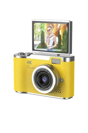 4k Dijital Retro Video Kamera 48mp 18x Zoom Flaşlı (32gb) Kart Dijital Vlog Fotoğraf  Makinesi Türkçe