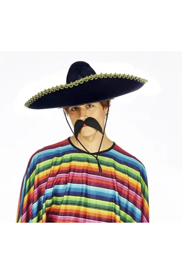 Sombrero Meksika Şapkası Mariachi Altın Şeritli Yetişkin Boy Sombrero Meksika Şapkası Mariachi Altın Şeritli Yetişkin Boy