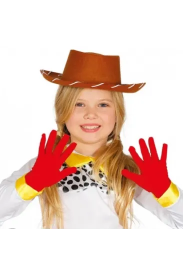 Kırmızı Renk Çocuk Boy Likralı Pandomim Eldiveni Kırmızı Renk Çocuk Boy Likralı Pandomim Eldiveni
