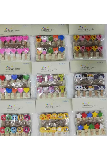 10'lu Şekilli Ahşap Mandallar 3.5cm (10'lu Set-10 Paket) 10'lu Şekilli Ahşap Mandallar 3.5cm (10'lu Set-10 Paket)