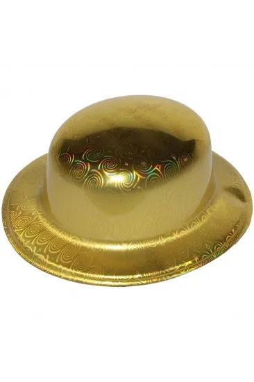 Altın Renk Hologramlı Plastik Yuvarlak Melon 27x24 Cm Altın Renk Hologramlı Plastik Yuvarlak Melon 27x24 Cm