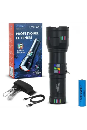 Lazer Etkili Profesyonel El Feneri Wt-631- 30,000 Lümen