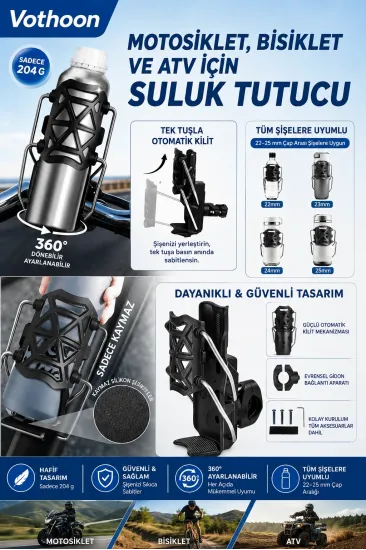 Bisiklet Motosiklet Atv Ve Scooter Uyumlu Matara Suluk Tutucu Gidon Bağlantılı Esnek Gövdeli Şişe Aparatı Bisiklet Motosiklet Atv Ve Scooter Uyumlu Matara Suluk Tutucu Gidon Bağlantılı Esnek Gövdeli Şişe Aparatı