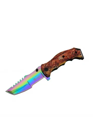Tanto Fst 3039 A Tırtıklı Gökkuşağı Kamp Çakı 23 Cm - G10 Sap, Yarı Otomatik