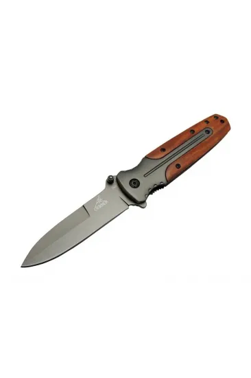 Gb Da59 Avcı Tip Kamp Çakısı 21 Cm - Metal Ampamp Ahşap Sap, Kemerlikli Gb Da59 Avcı Tip Kamp Çakısı 21 Cm - Metal Ampamp Ahşap Sap, Kemerlikli
