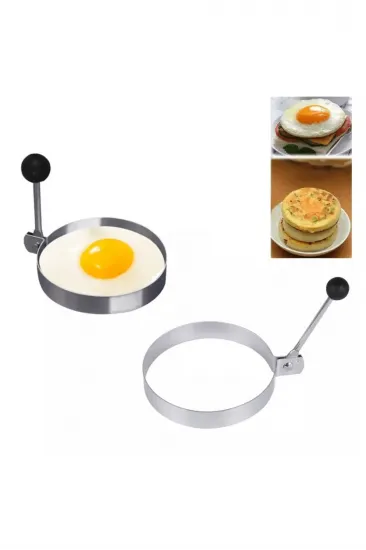Metalik Daire Şeklinde Metal Omlet Yumurta Ve Krep Kalıpları Metalik Daire Şeklinde Metal Omlet Yumurta Ve Krep Kalıpları