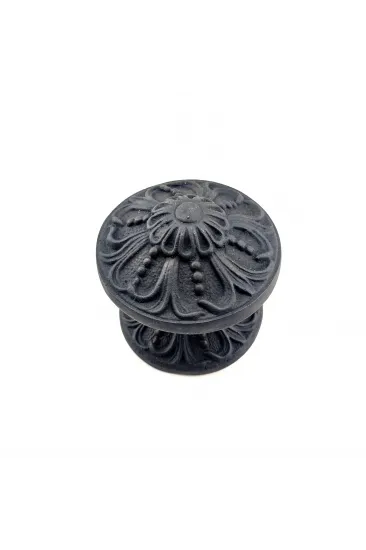 Antika Tarz Dekoratif Pirinç Çiçekli Kapı Tokmağı - 80 Mm Çap, Oksit Antika Tarz Dekoratif Pirinç Çiçekli Kapı Tokmağı - 80 Mm Çap, Oksit