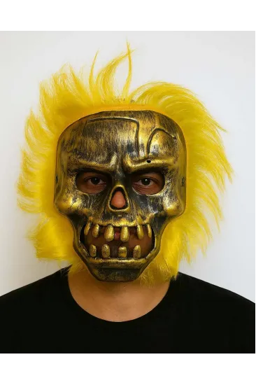 Wild Skull - Bakır Kafatası Sarı Saçlı İskelet Maske Wild Skull - Bakır Kafatası Sarı Saçlı İskelet Maske