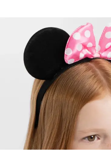 Pembe Fiyonklu Minnie Mouse Tacı Mini Kulak Pembe Fiyonklu Minnie Mouse Tacı Mini Kulak