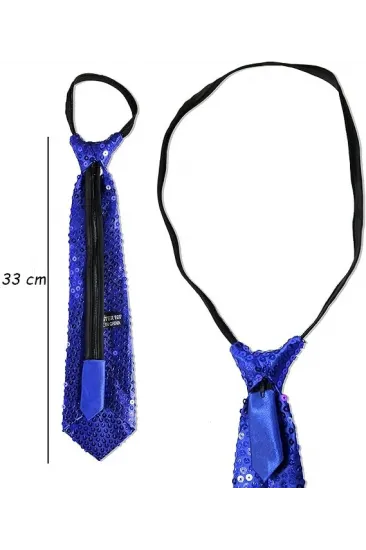 Mavi Renk Pul Payetli Işıltılı Parti Kravatı 33 Cm Mavi Renk Pul Payetli Işıltılı Parti Kravatı 33 Cm