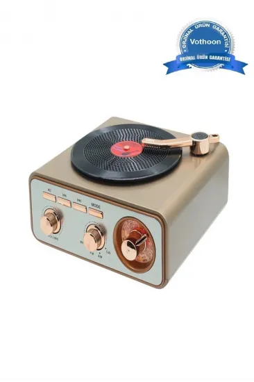 Metalik Nostaljik Tasarım Plak Çalar Görünümlü Radyolu Bluetooth Hoparlör Retro Müzik Plak Metalik Nostaljik Tasarım Plak Çalar Görünümlü Radyolu Bluetooth Hoparlör Retro Müzik Plak