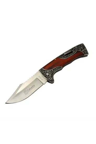 B3157a İşlemeli Kamp Çakı 22 Cm - Gül Ağacı Saplı, Manuel Açılma B3157a İşlemeli Kamp Çakı 22 Cm - Gül Ağacı Saplı, Manuel Açılma