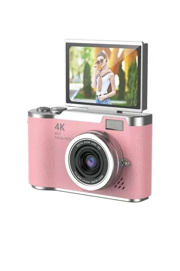 4k Dijital Retro Video Kamera 48mp 18x Zoom Flaşlı (32gb) Kart Dijital Vlog Fotoğraf  Makinesi Türkçe