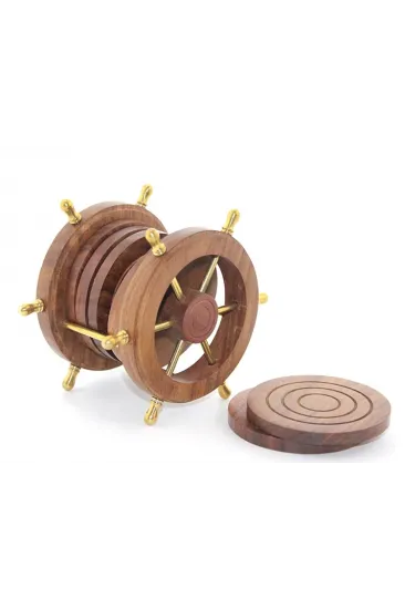 Pirinç Dümenli Ahşap Bardak Altı W720 Pirinç Dümenli Ahşap Bardak Altı W720