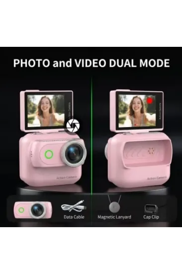 1080p Dijital Video Kamera (32gb) Kart Dijital Vlog Fotoğraf Makinesi Türkçe Pembe 1080p Dijital Video Kamera (32gb) Kart Dijital Vlog Fotoğraf Makinesi Türkçe Pembe