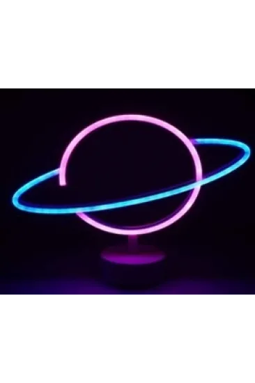 Neon Işıklı Satürn Lamba Pil+usb Mz-n15 Neon Işıklı Satürn Lamba Pil+usb Mz-n15